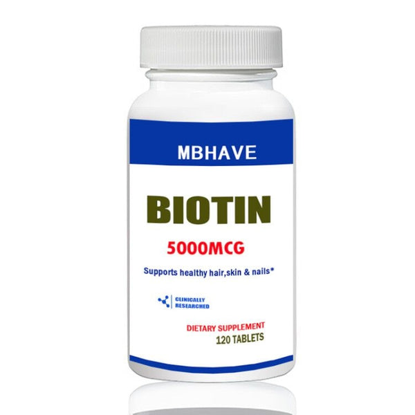 Biotin 5000 mcg 120 Tablets Max Strength Hair Skin and Nails Support